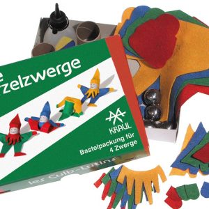 Das Bastelmaterial liegt rund um die Purzel-Bastelpackung