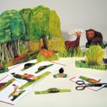 Der Ausschneidebogen Europäische Tiere wird aufgebaut