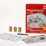 Die Teile des Experimentierkastens Magnetauto