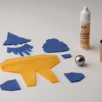 Die Teile vom Purzelzwerg, fertig zum Basteln vorbereitet